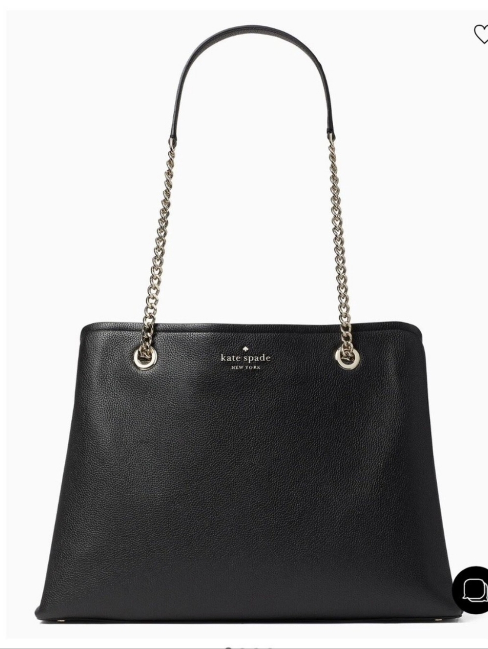 Kate Spade New York "Jordyn" Black Leather Medium Chain Handles